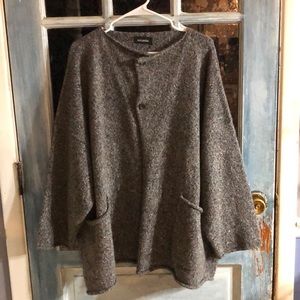 brown 100% camel hair Eskandar poncho sweater